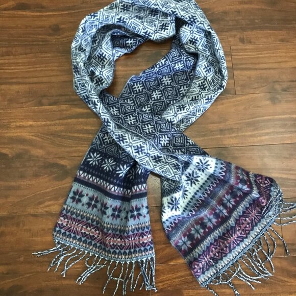 Better‎ Than Cashmere Women's Fair Isle Print Multicolor Winter Scarf Soft Cozy - Picture 2 of 6